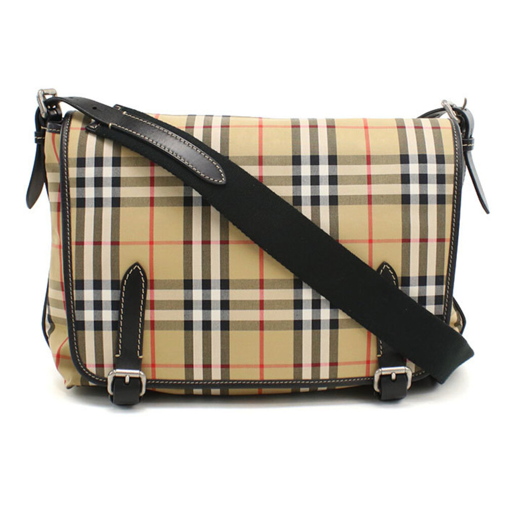 BURBERRY Messenger Bag, 4077391, Nova Check pattern, Beige, Crossbody Shoulde...